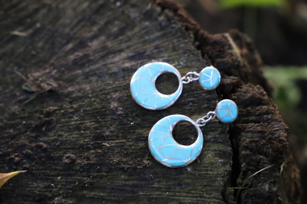 Boucles d'oreilles Zuni, turquoise