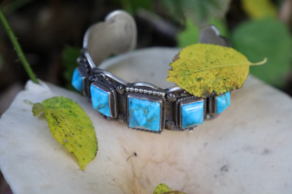 Bracelet Navajo en argent lourd, turquoise