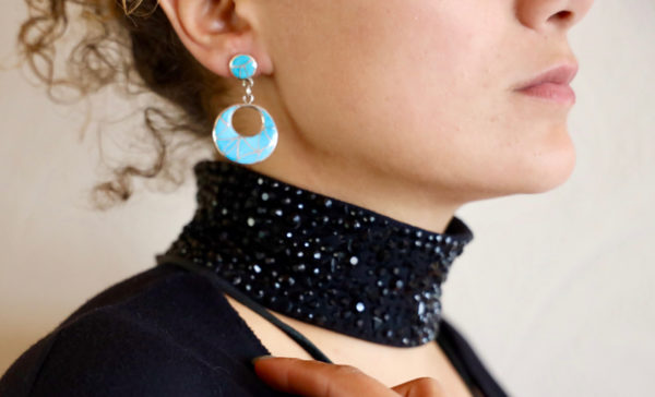 Boucles d'oreilles Zuni, turquoise - Image 4
