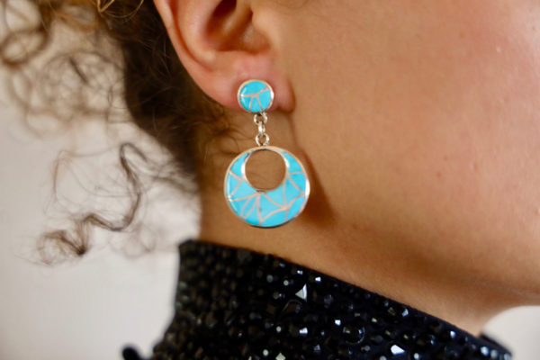 Boucles d'oreilles Zuni, turquoise - Image 5