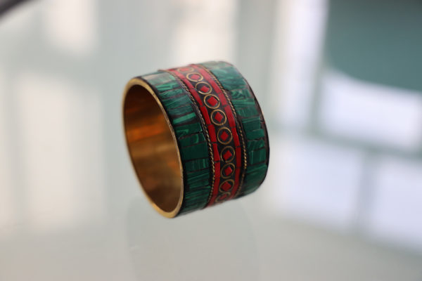 Bracelet jonc en cuivre vert et rouge - Image 4
