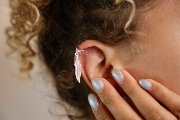 Boucle d'oreilles plume