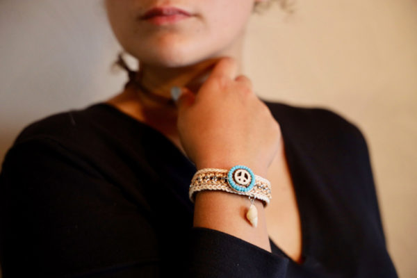 Bracelet sigle peace and love