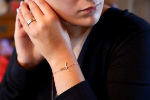 Bracelet acier rose crâne de buffle