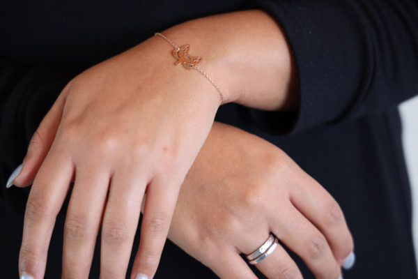 Bracelet acier rose renard