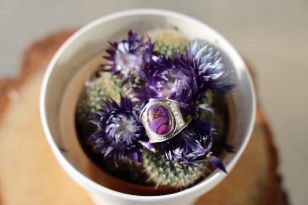 Bague Navajo, turquoise violette - Image 2