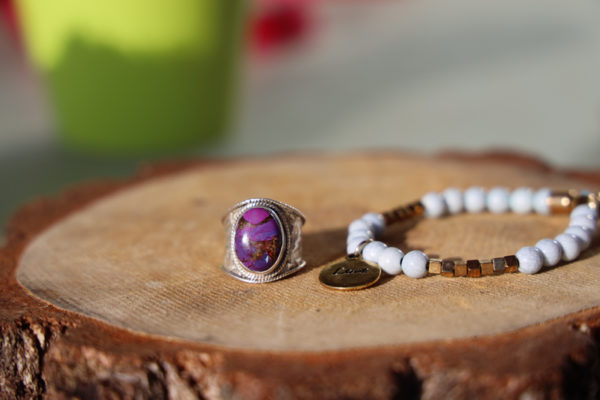 Bague Navajo, turquoise violette - Image 3