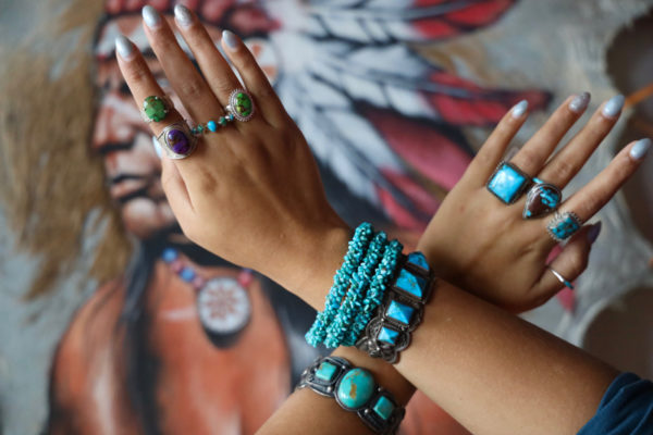 Bague Navajo carrée, turquoise - Image 2