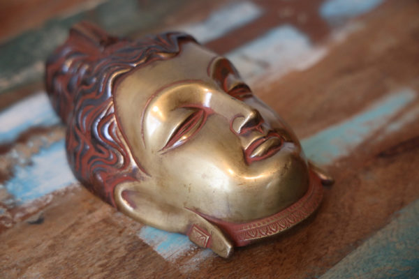 Décoration murale, tête de Shiva en bronze - Image 2