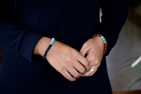 Bracelet pierres de Lave et Turquoises - Image 3