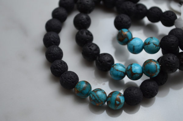 Bracelet pierres de Lave et Turquoises - Image 4