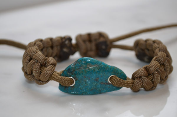 Bracelet paracorde, turquoise brute - Image 2