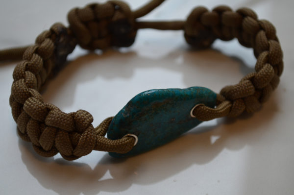 Bracelet paracorde, turquoise brute - Image 3