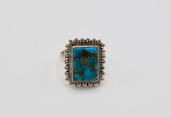 Bague en argent Navajo, Turquoise bronze - Image 2
