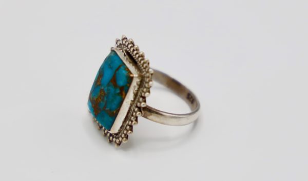 Bague en argent Navajo, Turquoise bronze - Image 3