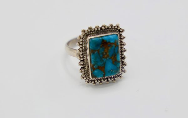 Bague en argent Navajo, Turquoise bronze - Image 4