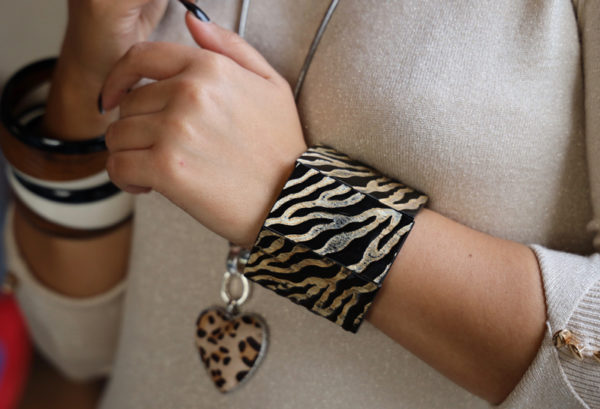 Bracelet jonc zèbré