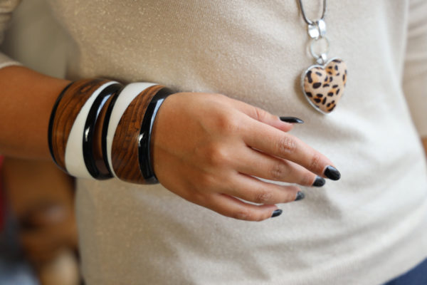 Collier coeur, imitation fourrure léopard - Image 3