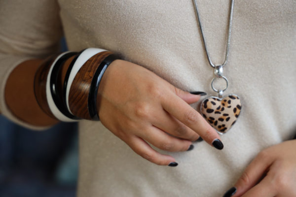 Collier coeur, imitation fourrure léopard - Image 5